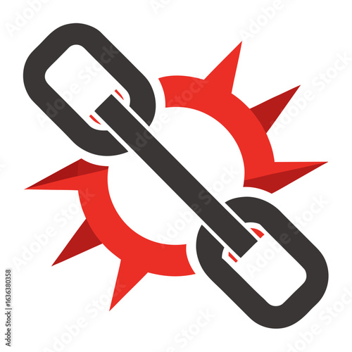 Broken Chain Link Symbol of Freedom and Resistance – Minimalist Vector Icon

