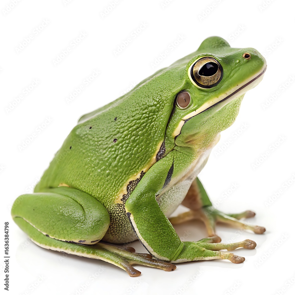 Obraz premium Green Tree Frog CloseUp View of Amphibian