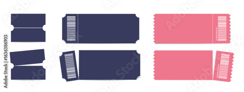 set of  vector tickets