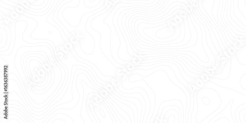 Light elevation map pattern with gentle curves and thin contours on a white surface, ideal for architectural, environmental, or minimalist design projects.