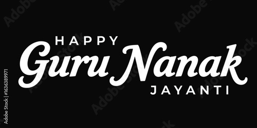 Happy Guru Nanak Jayanti Typography Vector .
