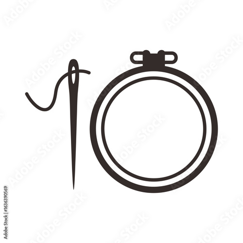 Needle and Embroidery Hoop Icon