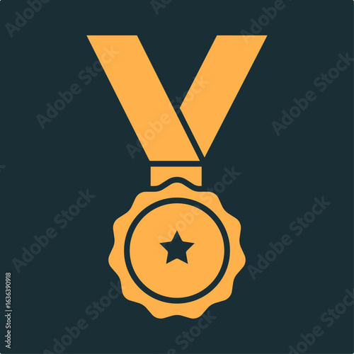 Medal practical important vector Illustration design elegant colorful background