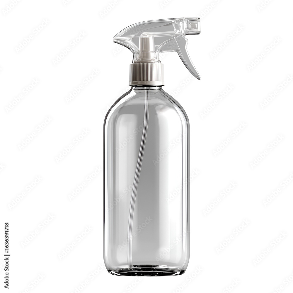Fototapeta premium Clear Glass Spray Bottle with White Cap