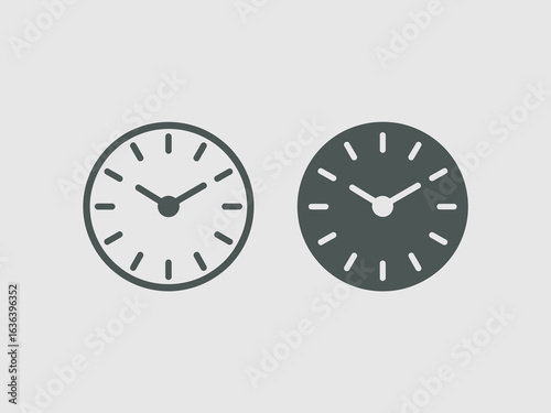 Two simple clock icons showing time