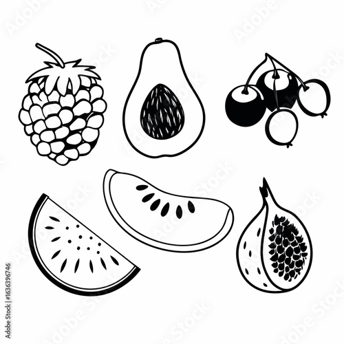fruits and vegetables vector illustration