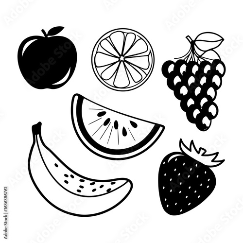 fruits and berries vector
