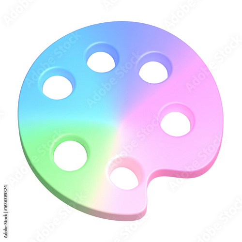 Gradient Glass Palette Icon with Soft Glow Effect, isolated on transparent background 2