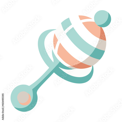 Stylized Baby Rattle with Geometric Shapes – Modern Prematurity Day Vector Design