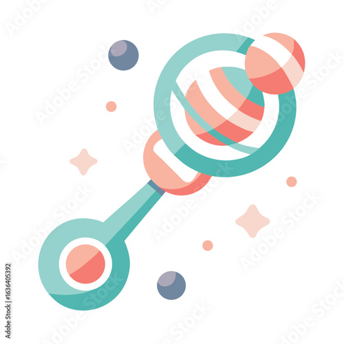 Modern Baby Rattle Vector with Geometric Shapes for Prematurity Day Design
