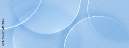Minimal 3D product display background with glass transparent disk in top view. Circles glass background. Simple modern design use for template cover business concept. 