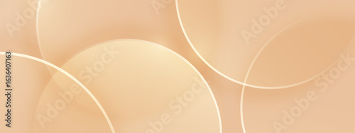 Minimal 3D product display background with glass transparent disk in top view. Circles glass background. Simple modern design use for template cover business concept. 