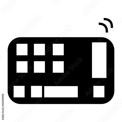 vector illustration of a keyboard computer glyph icon
