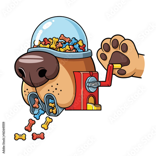 Dog Face Gumball Machine Dispensing Pet Treats