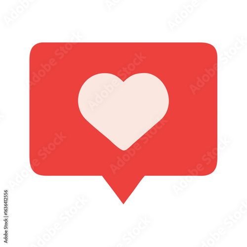 Flat Vector Heart Like Social Media Icon