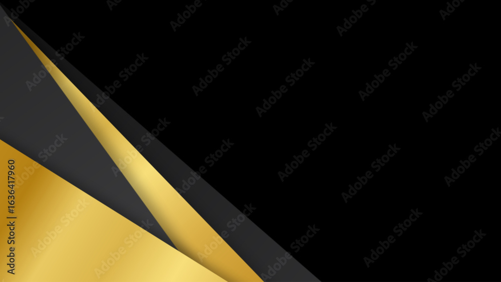 Fototapeta premium Elegant black and gold folded background
