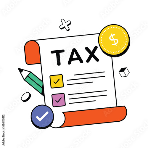 Taxes Concept Vector Icon Eps 10 File