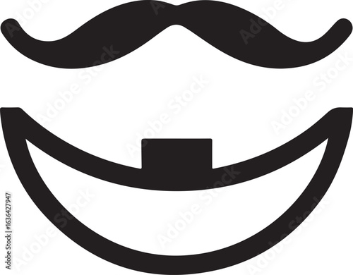 Silhouette vector of a mouth with braces and sparkling teeth, perfect for dental care and orthodontic themes.