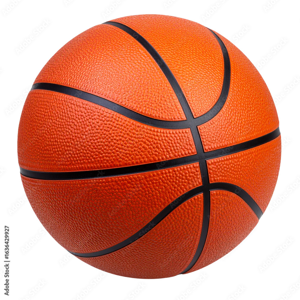 Fototapeta premium - “Realistic Orange Basketball with Textured Surface, Isolated on Transparent Background”