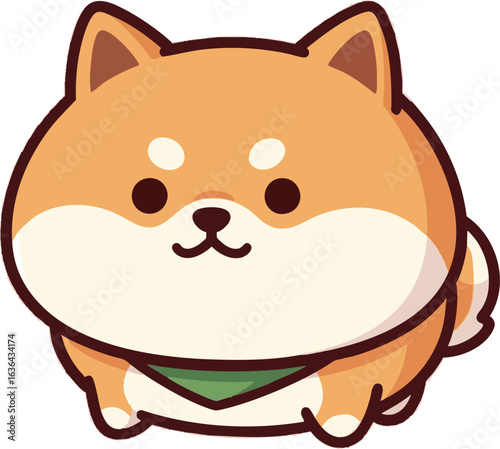 Shiba Inu with Green Bandana