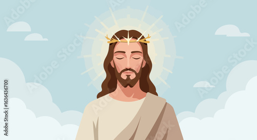 Jesus Christ with Crown of Thorns Illustration