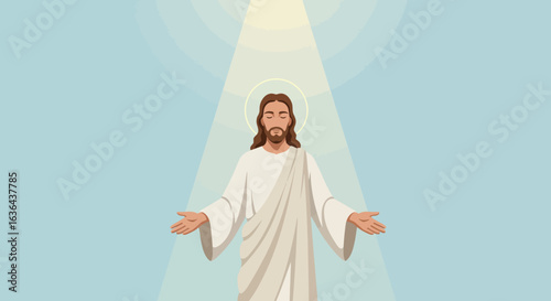 Jesus Christ with Open Arms and Divine Light