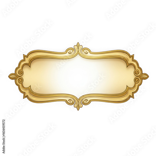 Ornate vintage golden decorative frame with blank space for text