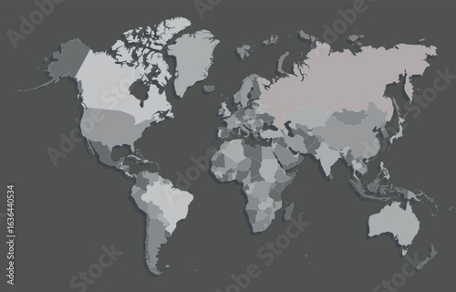 World Map Black White Background Concept