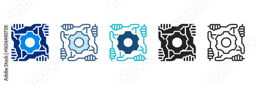 Teamwork Icon Set Multiple Style Vector Illustration