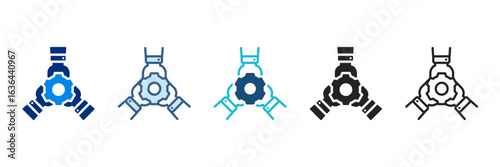 Project Team Icon Set Multiple Style Vector Illustration