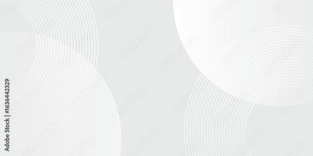 Fototapeta premium White geometric abstract background overlap layer on bright space with lines effect decoration.