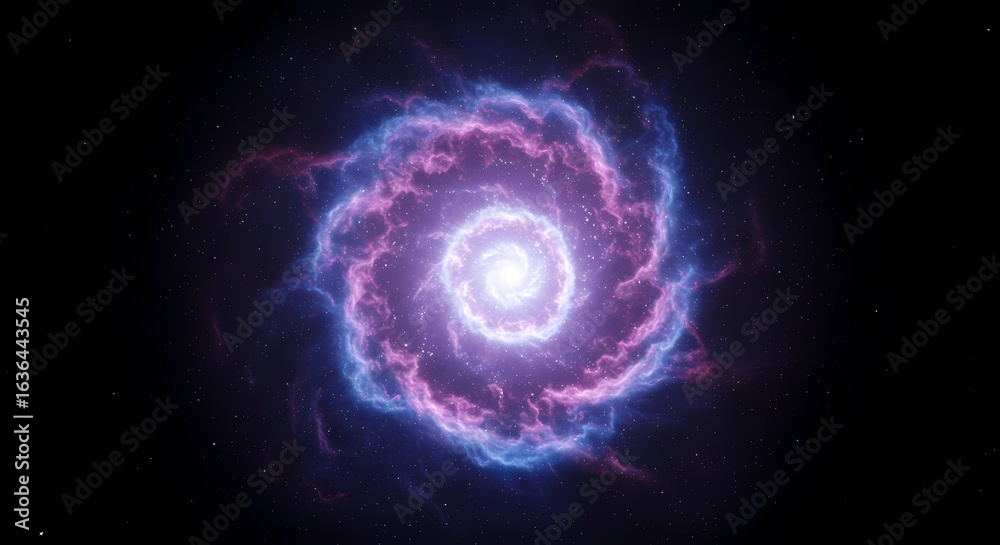 Obraz premium Spiral Nebula in Space: A Cosmic Vortex of Blue and Pink