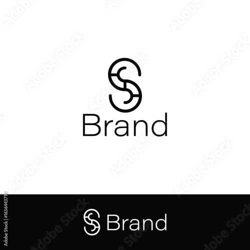 Elegant Linked Double S Monogram Logo isolated with two backgrounds. 