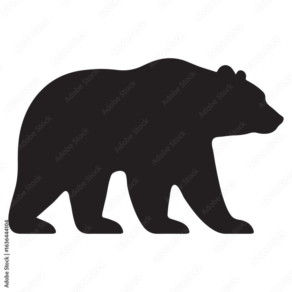 Fototapeta premium American Black Bear Silhouette Walking Through Dense Forest Shadows