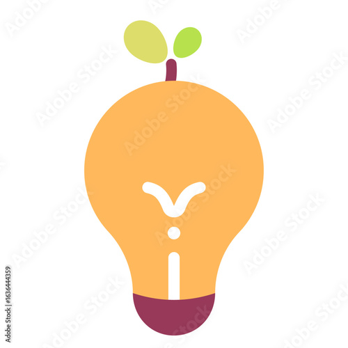 Idea Growth Lightbulb and Plant Illustration