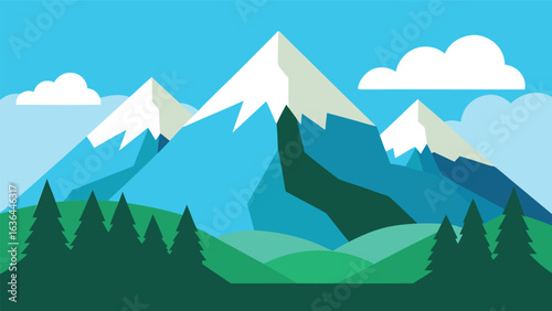 Mountain landscape vector background