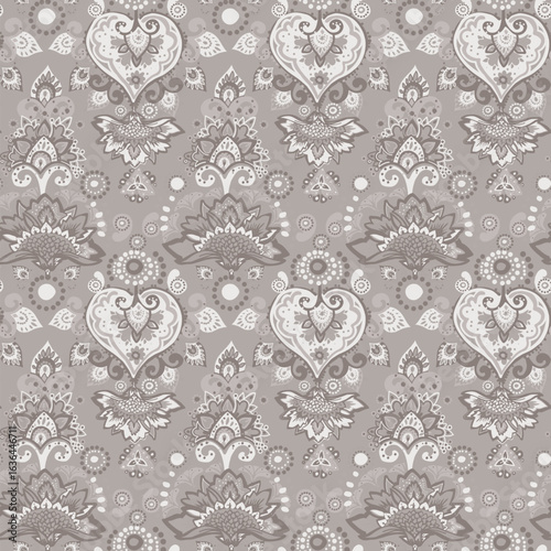Vintage pattern for fabric "Oriental motifs" in the style of traditional prints. For textiles, wallpaper, packaging.
