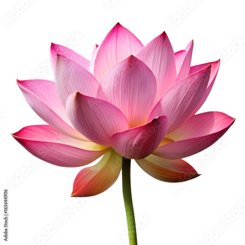 Pink lotus flower isolated on transparent background

