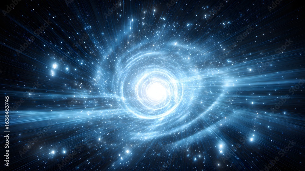 Fototapeta premium A swirling vortex of light in a celestial expanse.