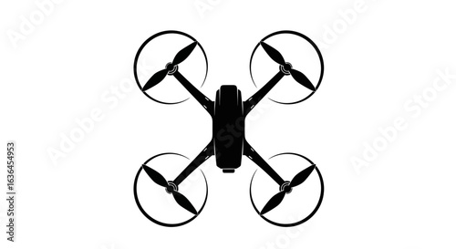 Quadcopter Drone Top View Silhouette Icon
