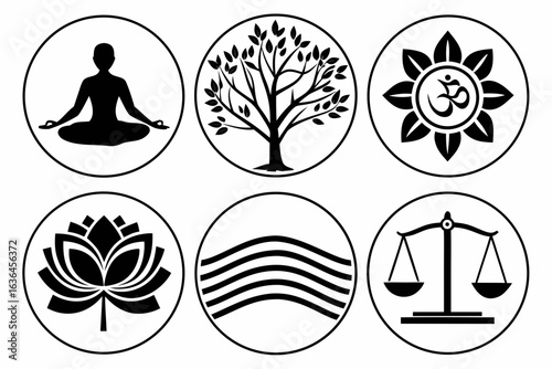 Yoga and wellness icons