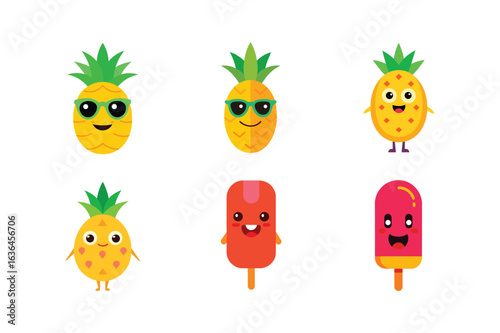Vibrant food and beverage mascot logo designs in professional vector format Color Vector illustration  