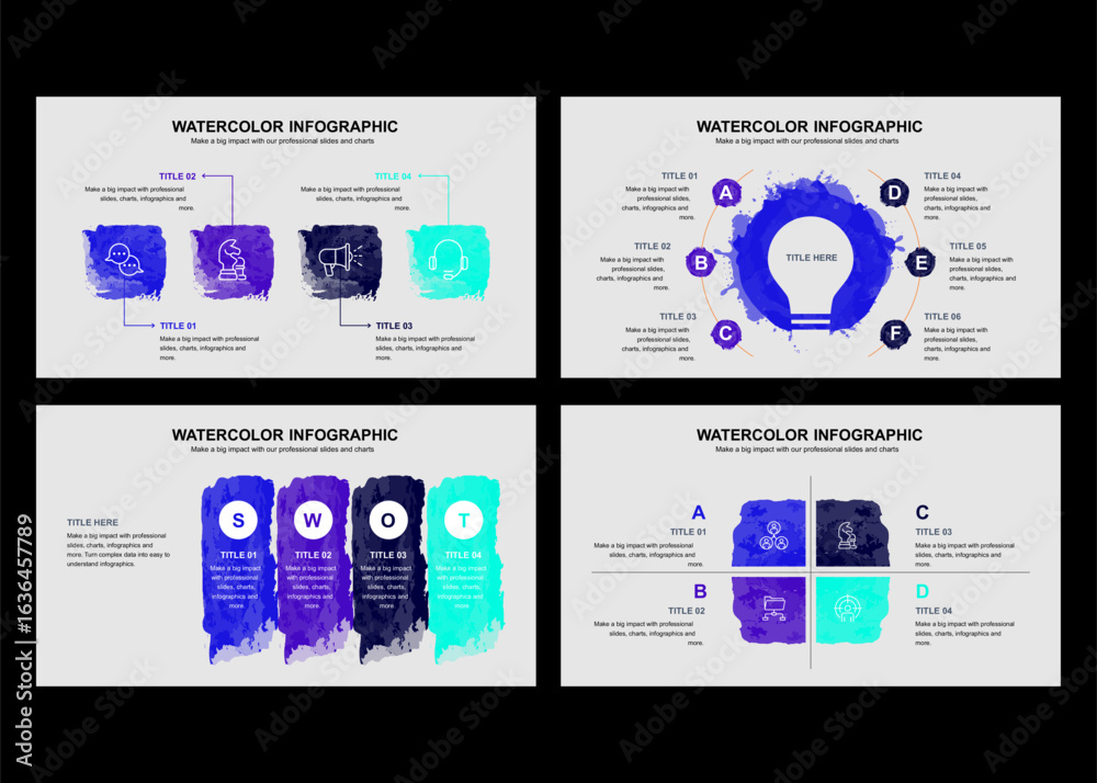 Naklejka premium Watercolor Infographic Presentation