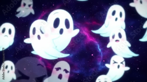 Cute ghosts in space