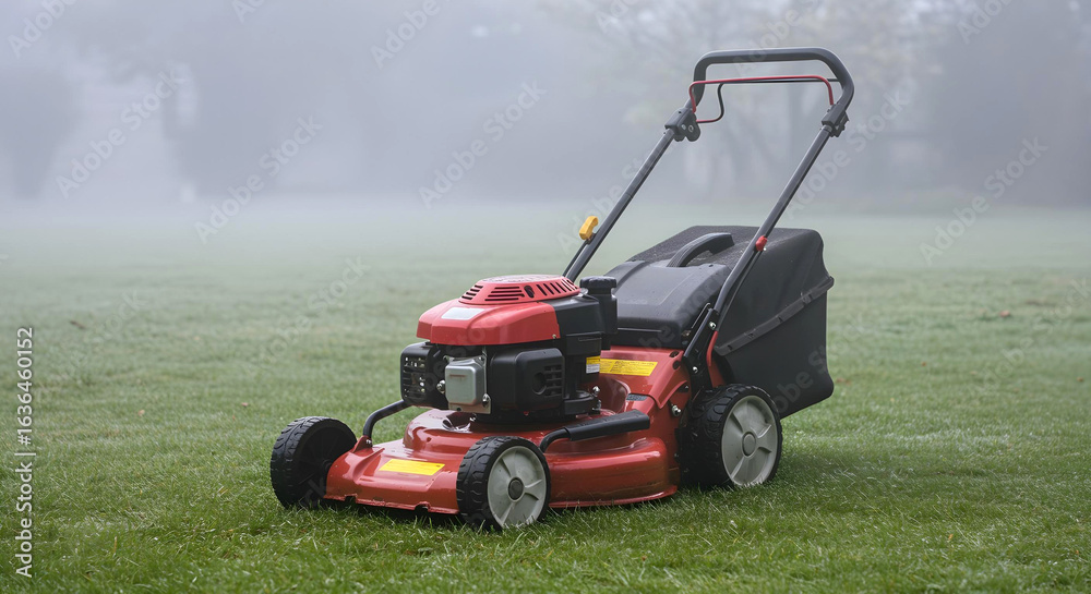 Fototapeta premium Lawn mower in a domestic garden
