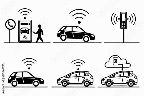 Autonomous car icons