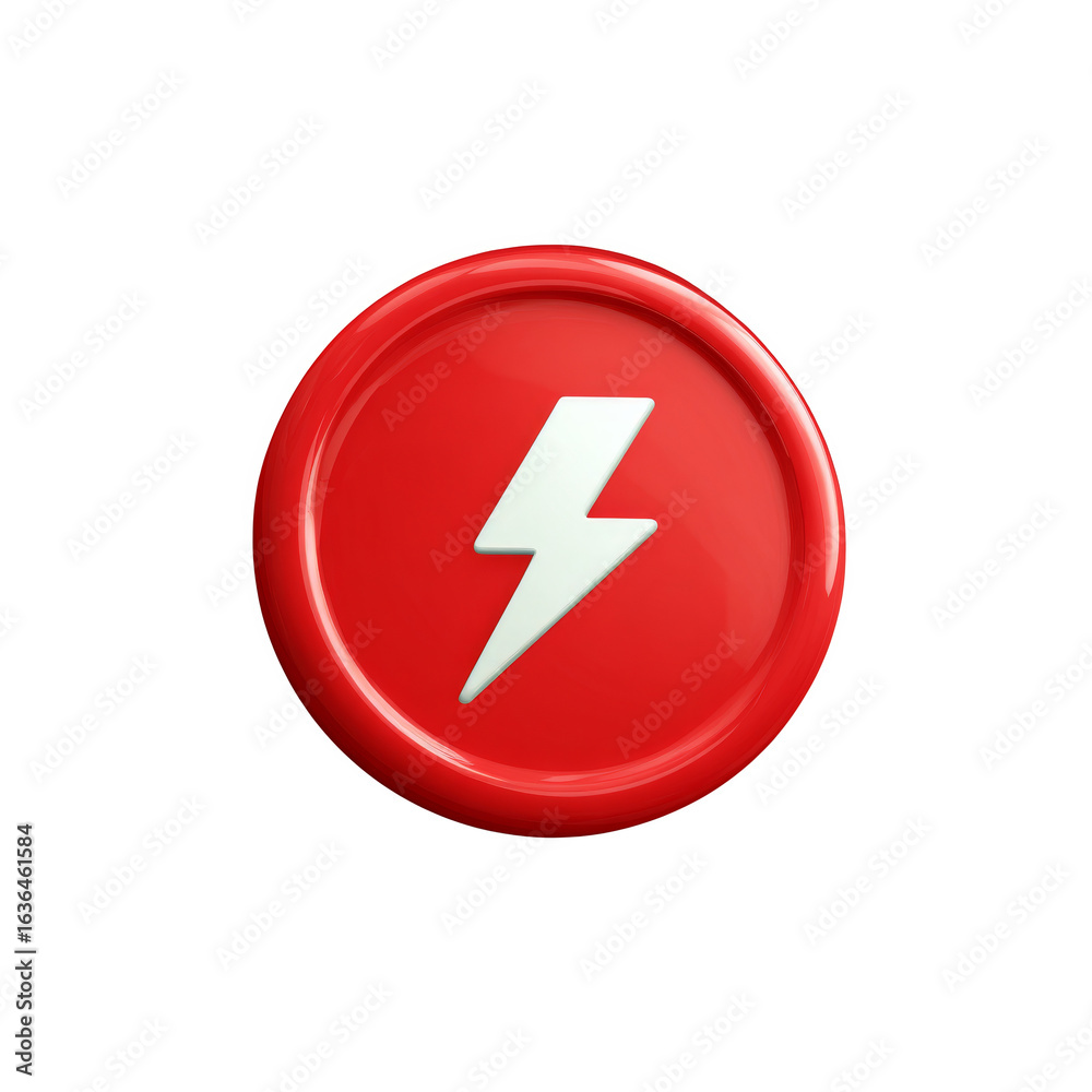 Bright Red Lightning Icon for Flash Deals and Promotions in Modern Digital Background Bright Red Lightning Icon for Flash Deals and Promotions in Modern Digital Background