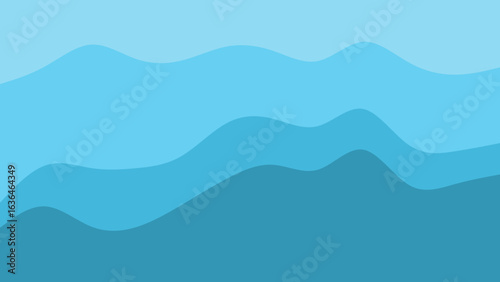 Abstract flowing waves of varying shades of blue create a serene and calming background design.