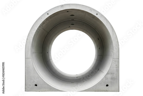 Precast concrete culvert section for a stormwater drain isolated on a transparent background