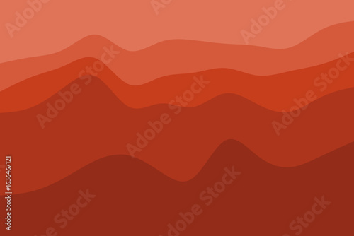 Abstract organic wavy layers of warm terracotta and burnt orange colors create a soothing and elegant background.